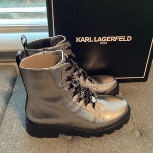 KARL LAGERFELD PARIS Mela Lug Sole Boot (Women), size 9.5M